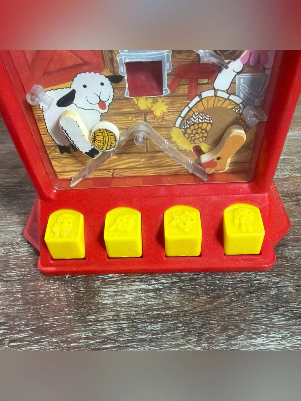 Vintage Barn Animal Mechanical Pinball Game Toy Farm Theme